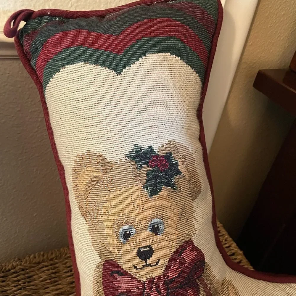 Vintage Bear Tapestry Stocking Pillows set of 2